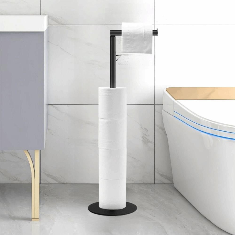 Single Pole Freestanding Toilet Paper Holder Floor Standing Paper Dispenser  Bathroom Use