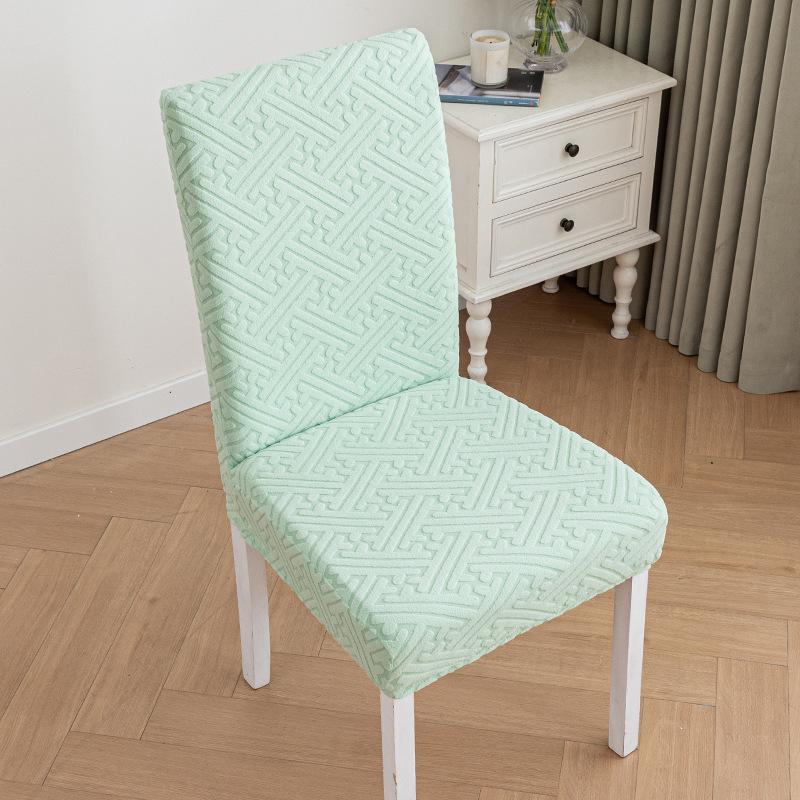 Solid Color Simple Chair Cover, Straight Back Dining Chair Cover, Elastic All-inclusive One-piece Table and Chair Cover