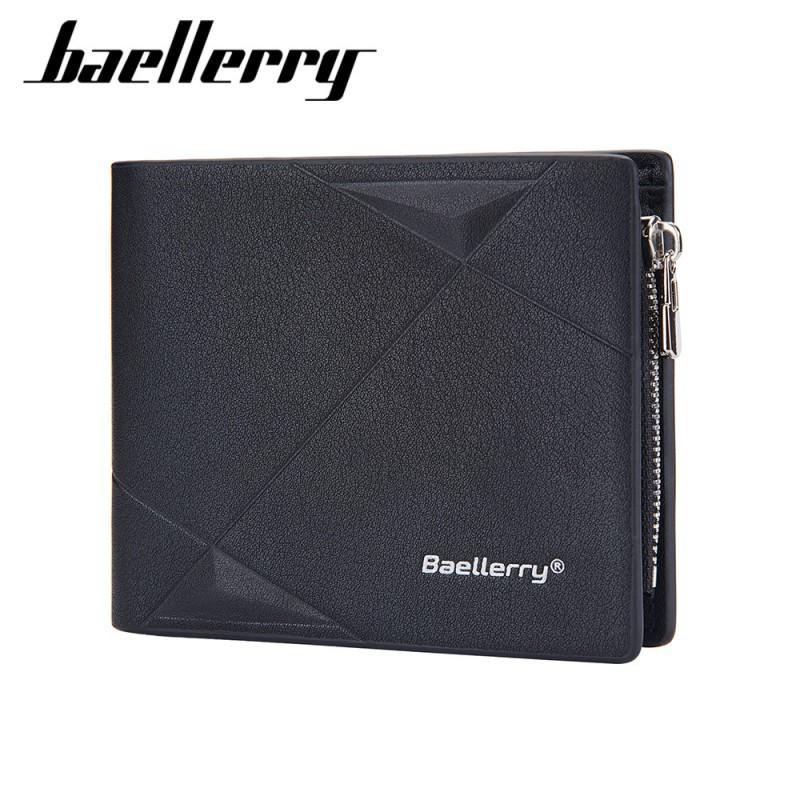 New Men's Short Wallet European American Business Multi Slot Soft With Zipper Coin Purse