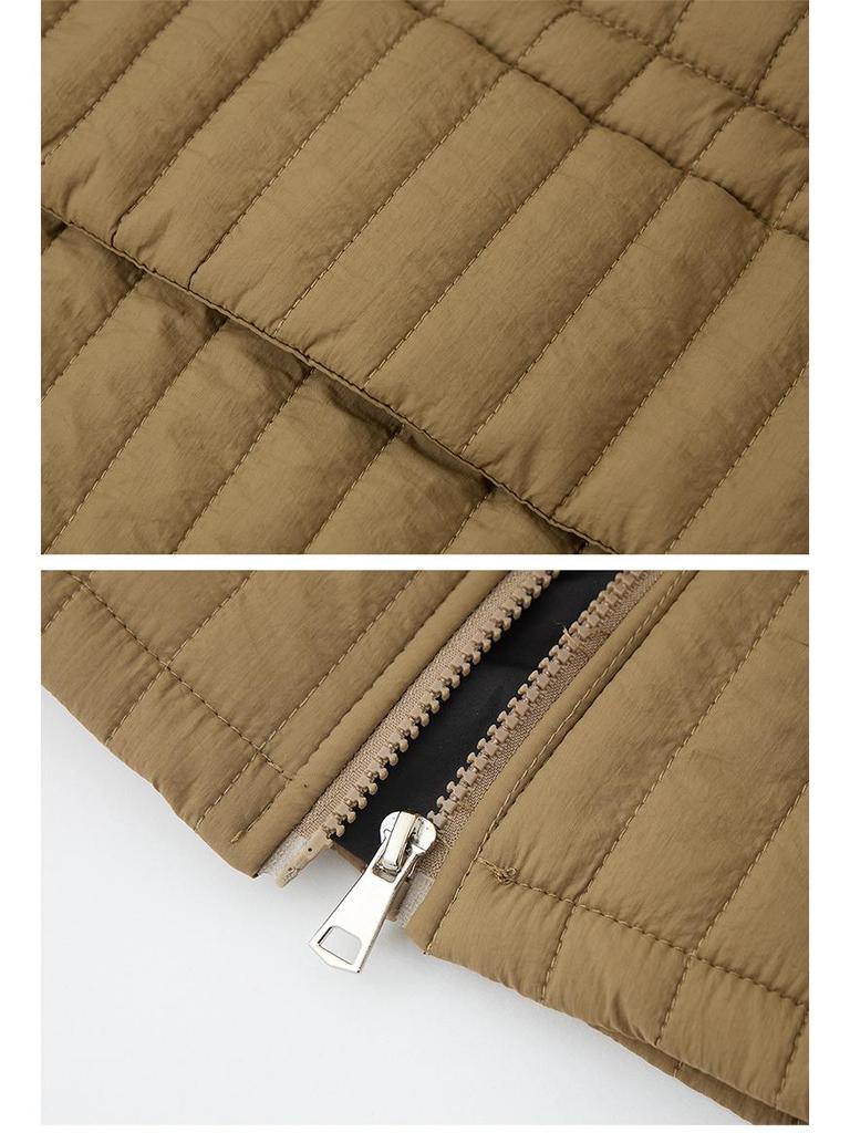 Women's 2024 Mid-Length Quilted Cotton Coat - Fashionable, Lightweight Winter Jacket for Middle-Aged Women