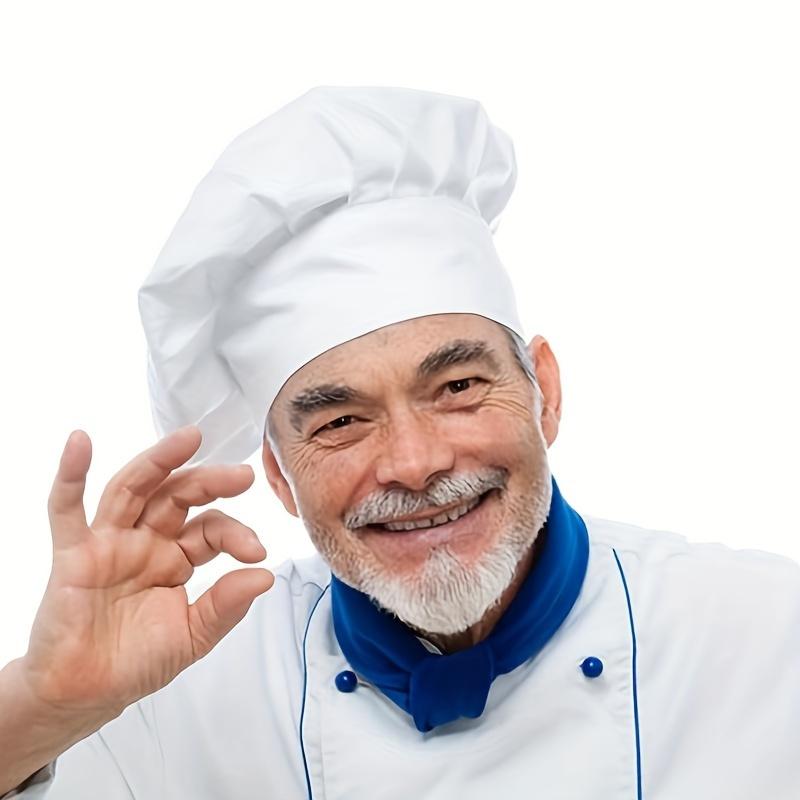 2pcs Adult Chef Hat Pack Adjustable Elastic Baker Cap for Kitchen Cooking Suitable for Catering Schools Colleges Restaurants