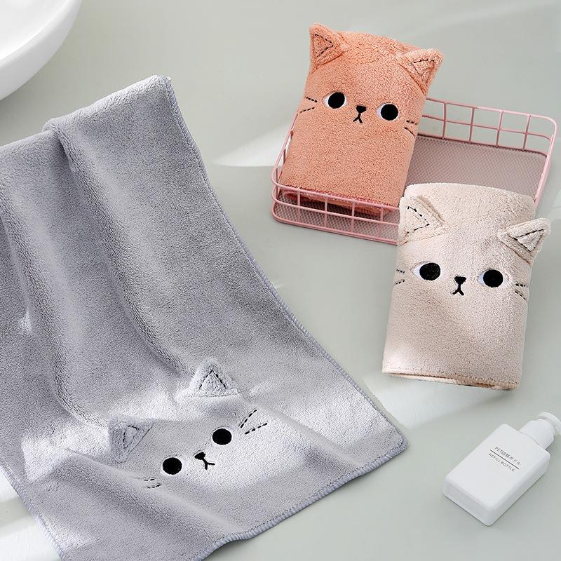 Cute Microfiber Hair Towel Wrap Ultra Soft Hair Wrap Towels for Women Absorbent Fast Drying Hair Turban  Cartoon Cat 35x75cm