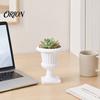 Ghiveci Anti-Udare Excesivă Urnă Flori Ghiveci, Ghiveci Plastic Plantă Alb Mic pentru Utilizare Exterioară Urnă, Ghiveci Retro Elegant Decor Masă Interior cu
