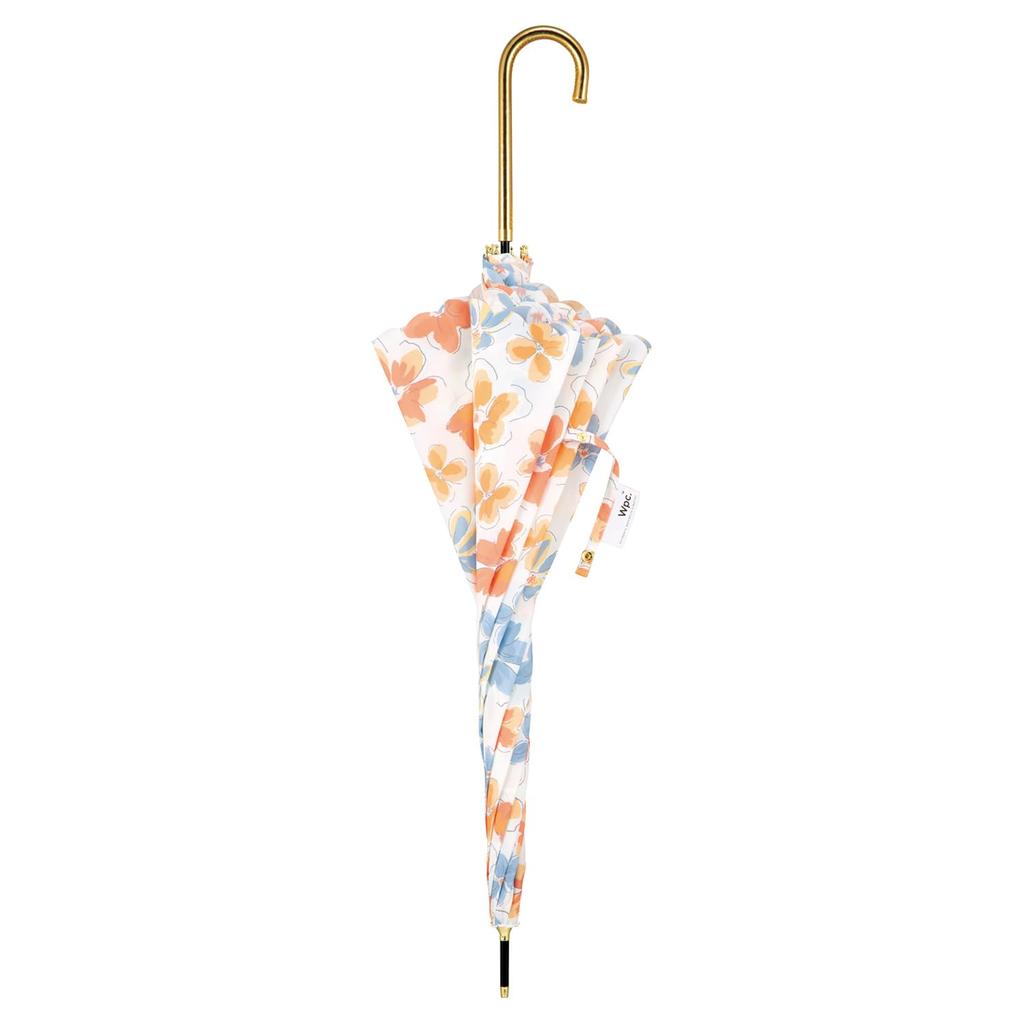 Rain Long Blush Bloom Suitable for both sunny and rainy 58cm Automatic Floral for Commuting and Wpc. Umbrella, Umbrella, & Orange, days, ribs, Large,