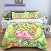 Bulbasaur Pattern Bedding Quilt Set Quilt Cover Pillowcase Home Decoration Birthday Gift (1 * duvet cover + 2 * pillowcase, without core)