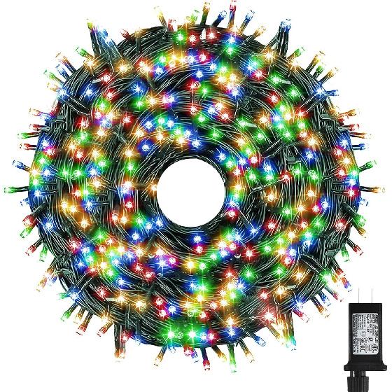 XUNXMAS Bright Christmas Lights Outdoor 300 LED String Lights