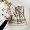 New cotton and linen scarf women's autumn high-end flower and bird printing silk scarf soft and thin shawl headscarf