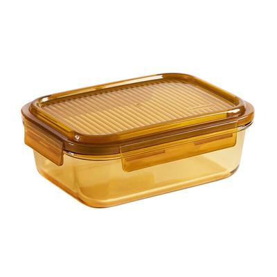 LocknLock Amber Rectangular Borosilicate Glass Food Storage Container