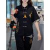Men's Spring and Summer T-shirt + Trousers Two-piece Ethnic Hanfu Suit 4XL