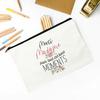 Merci Madame Print Pencil Bag Large Capacity School Stationery Supplies Storage Bags Travel Make Up Bag Year-end Gift for Madame