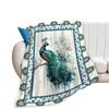 Peacock Pattern Collection Digital-printed Polyester Bedroom Velvet Flannel Cover Blanket Fleece Soft Cover Blankets for Beds