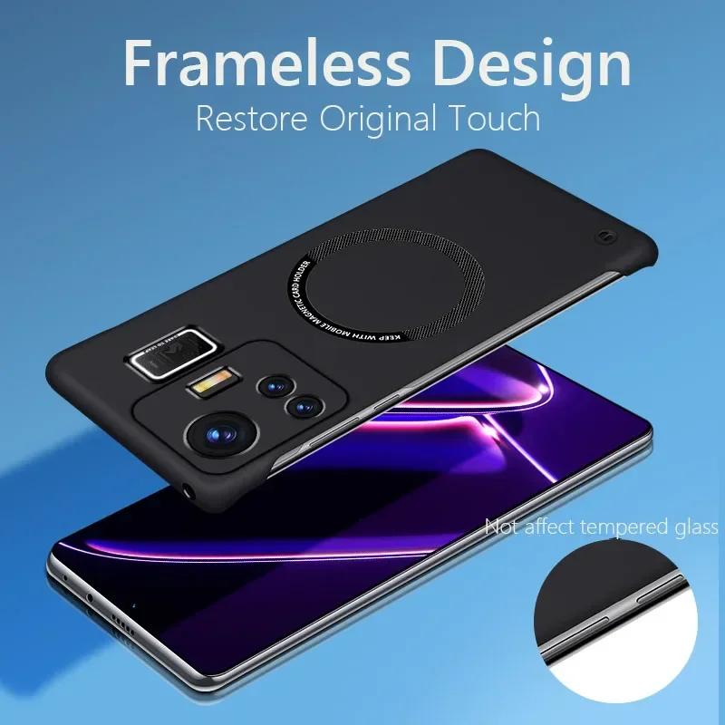 Bezrámečkový magnetický pro Magsafe tenký kryt pro Realme GT Neo 5 Neo5 240W 5G bezdrátové nabíjení tvrdý zadní kryt