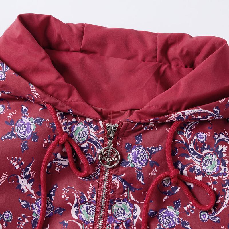 Women's Mid-Aged Casual Hooded Zipper Jacket