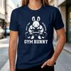 Funny Gym Bunny Graphic T Shirt Unisex Unisex Fitness Workout Tee 100 Cotton with Muscle Rabbit Print Casual Short Sleeve Top