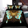 3D Colorful Butterfly Bedding Set with High-definition Printed Quilt and Pillowcase 2/3pcs AU180 * 210 Full Size Soft Washable Home Textile