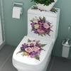 Toilet Sticker Flower Butterfly Sticker Bathroom Self-Adhesive Painting Waterproof Sticker Toilet Cover Bathroom Wall Sticker