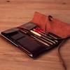 Retro High-end Cowhide Paintbrush Bag Watercolor Pen Storage Bag Artist Outdoor Sketching Painting Portable Art Tools Supplies
