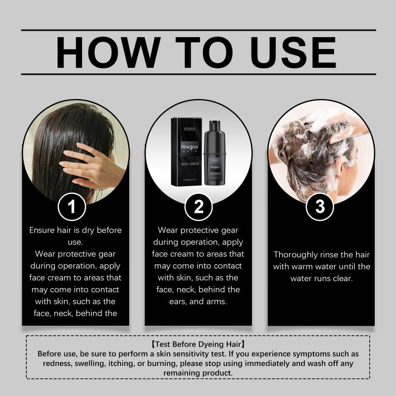 Färbeshampoo DIY Haarfarbe Natürliches Schwarz Farbe Reparatur Graues Weißes Haar Nicht Reizend Haarfärbe-Shampoo Für Männer Frauen