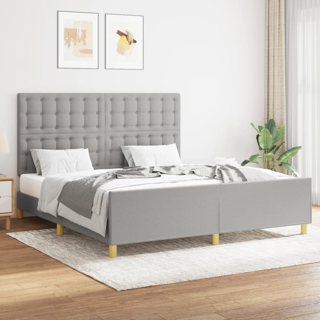 Bed Frame without Mattress Light Grey 160 x 200 cm Fabric