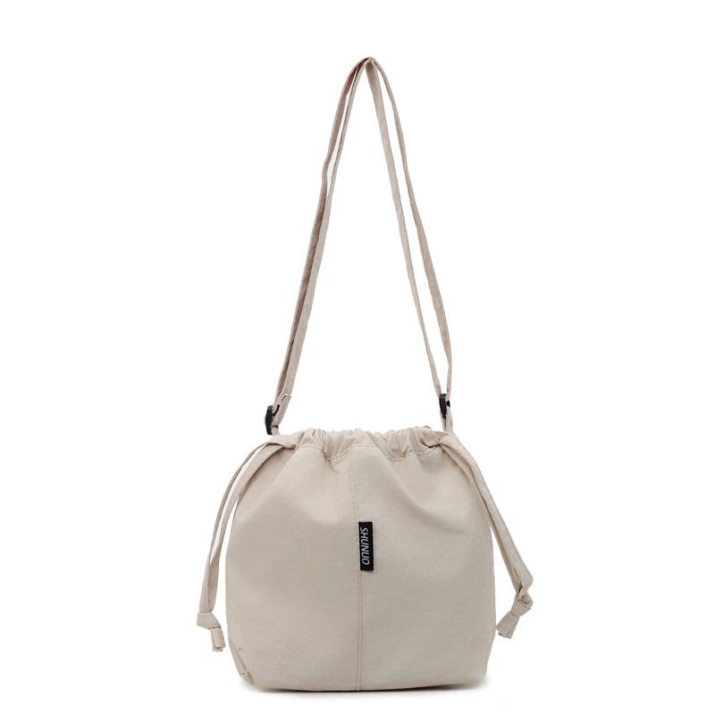 Large Capacity Drawstring Shoulder Bag Women's Lightweight Tote Bag Commuter Crossbody Bag
