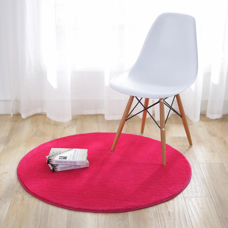 Modern Style Carpets for Living Room Solid Color Bedroom Decor Round Carpet Thicken Plush Bedside Floor Mat Home Fluffy Soft Rug