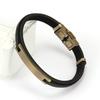 Men Brushed Stainless Steel Bracelet Leather Wristband Bracelet Charm Male Jewelry Gift