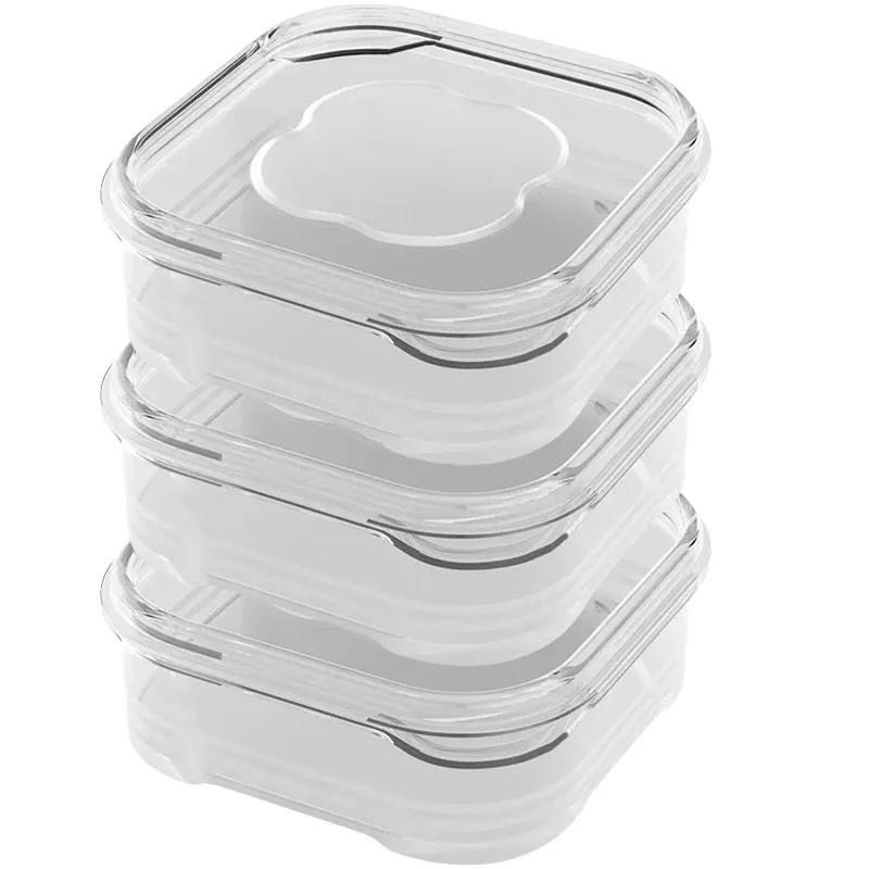 1/10PC Small Food Preservation Boxes Refrigerator Frozen Meat Vegetable Fresh-Keeping Box Transparent Kitchen Sealed Storage Box