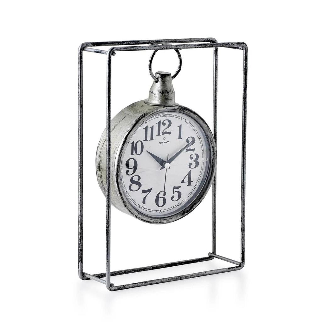 MUYIKA Supera Decorative Metal Table Clock with Silent Mechanism, 23x32 Cm, 3 Different Colors, Home Decoration, Table and Desk Clock, Stylish Clock