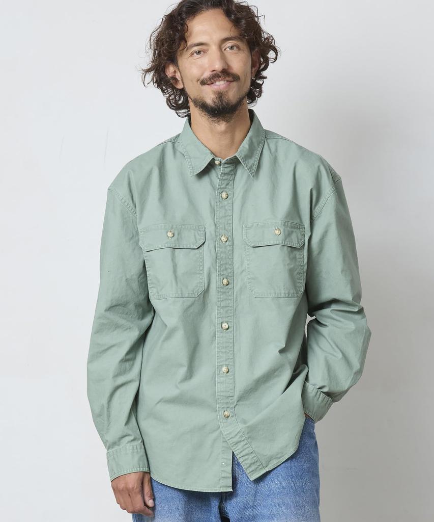 Sunwashed Canvas Long Japan Size Bay Leaf 1000010923 [L.L.Bean] Men's Shirt, Sleeve, Fit, L, Green,
