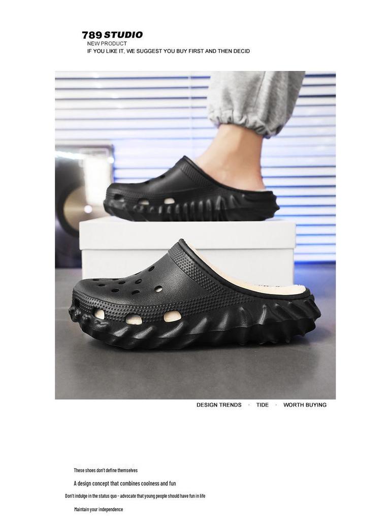 2025 Winter Fleece-Lined Closed-Toe Shoes - Warm, Thick Cotton Slippers for Couples