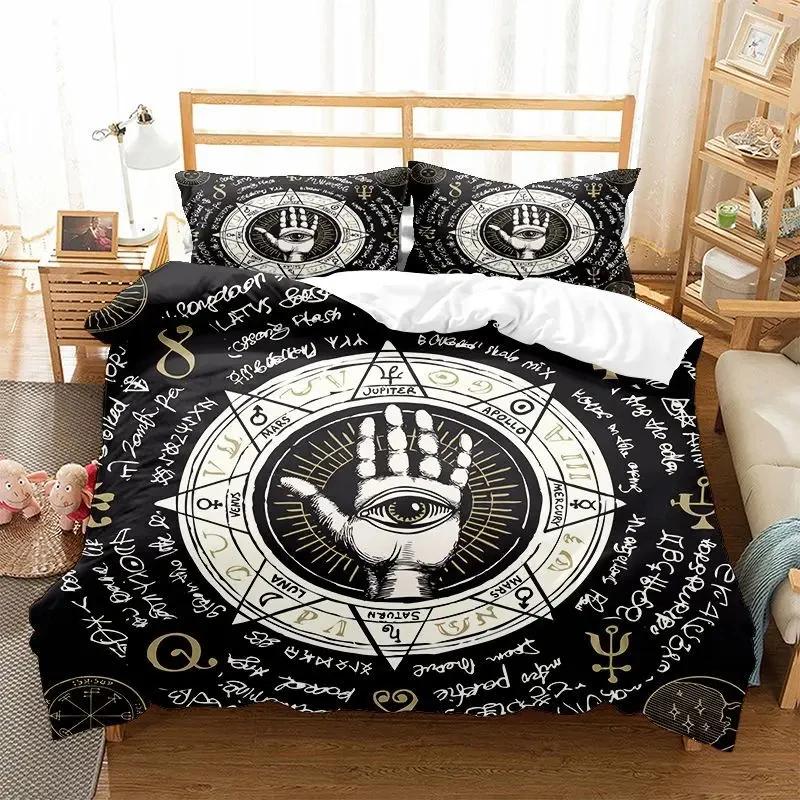 Sun And Moon Bedding Set King/Queen Size Twelve Constellations Zodiac Comforter Cover Adults Astrology Polyester Duvet Cover