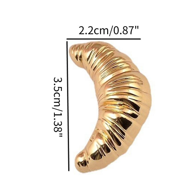 Unique Alloy Croissant Brooch Pins Clothing Jewelry Accessories Eye Catching Corsage Pins Perfect Gift for Women Girls