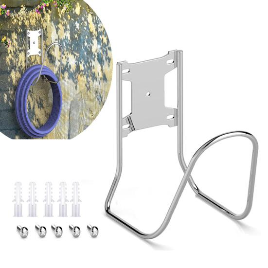 Uchwyt na wąż ze stali nierdzewnej do montażu na ścianie, wieszak na wąż, wytrzymały hak na wąż ogrodowy do organizacji przedłużaczy w garażu zewnętrznym
