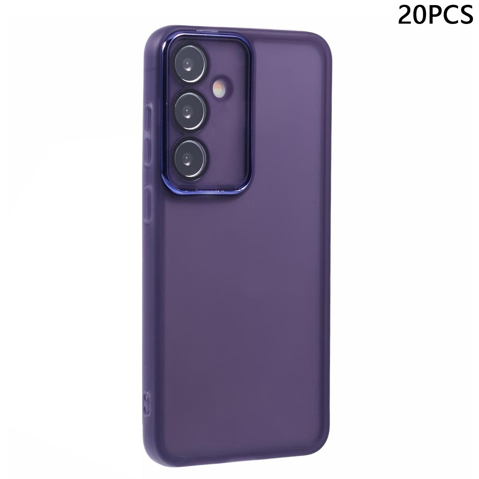

Bulk Purchasing 20Pcs For Samsung Galaxy A55 5G Case Electroplated Camera Frame TPU Phone Cover Precise Cutouts Transparent Purple