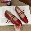 Fashion Female Silver Footwear With Height Increasing Buckle Strap Ladies Mary Janes Shoes Fashion Shallow Women Flats With Shoes