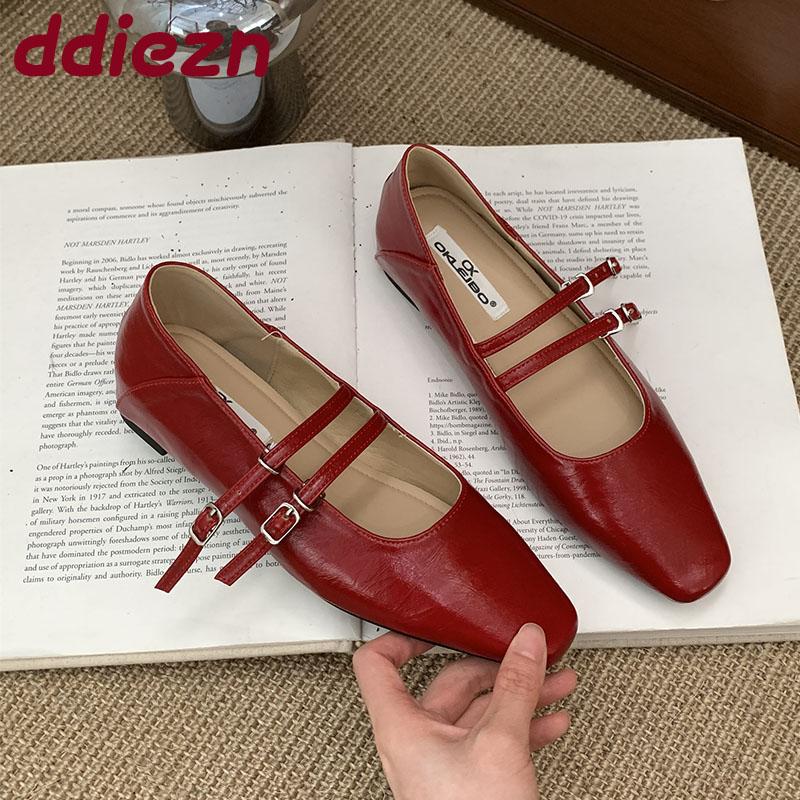 Fashion Female Silver Footwear With Height Increasing Buckle Strap Ladies Mary Janes Shoes Fashion Shallow Women Flats With Shoes