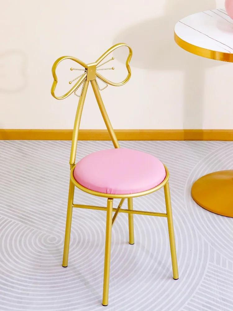 1PC, butterfly makeup chair with detachable backrest, manicure chair, small unit bedroom, girl dressing stool