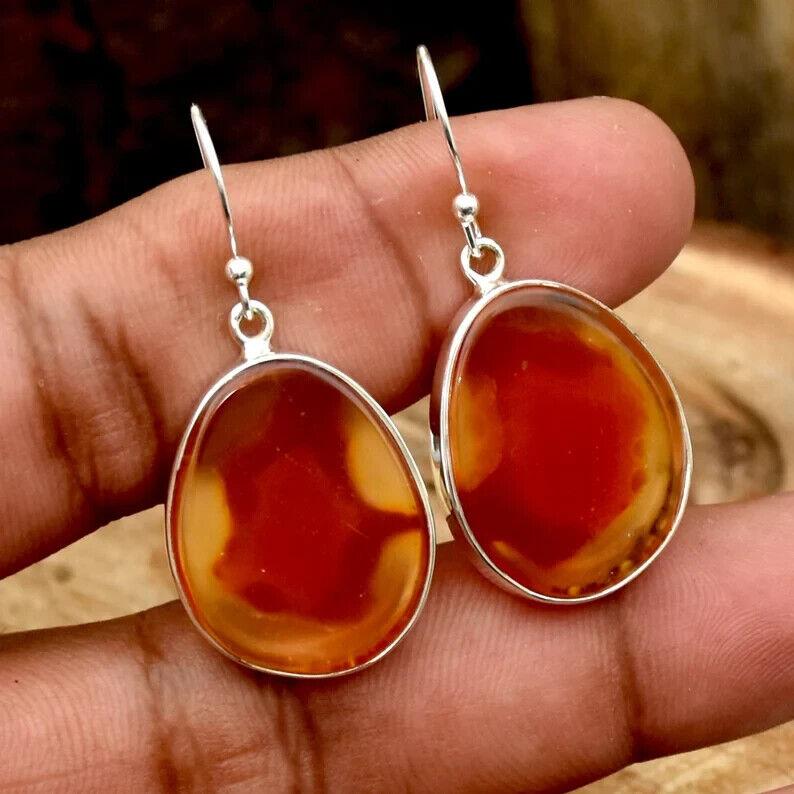 Onyx Earring, 925 Silver Earring, Handmade Earring Dangle & Drop Earrings