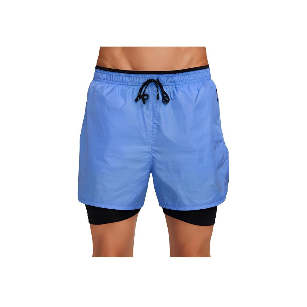 Nike 7" 2-In-1 Running Shorts Solid Color Drawstring Two-Layer Side Split Casual Shorts Men Shorts Blue FB8544-450