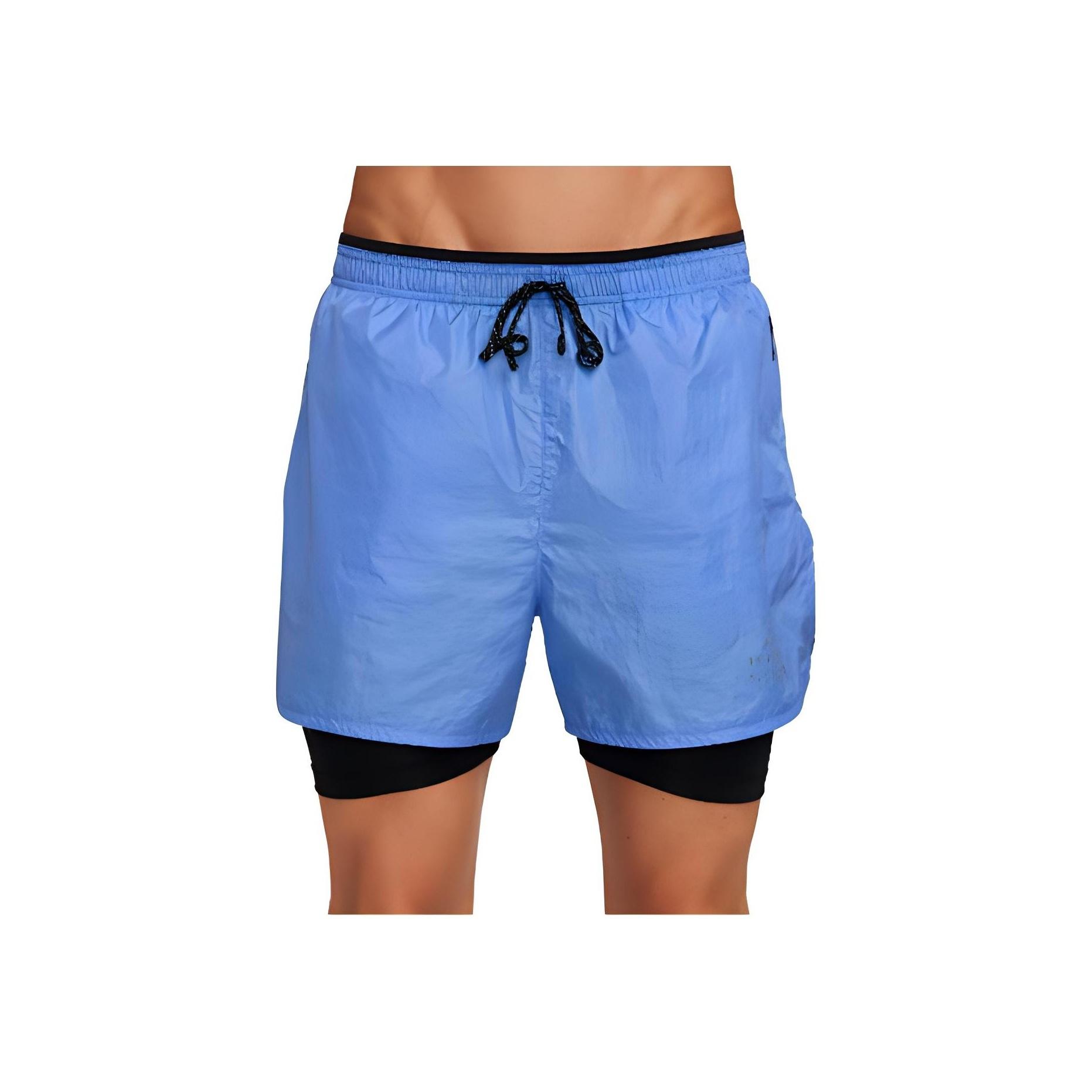 

Nike 7 2-In-1 Running Shorts Solid Color Drawstring Two-Layer Side Split Casual Shorts Men Shorts Blue FB8544-450 M