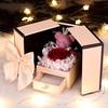Bear Design Eternal Flower Jewelry Box Rose Design Double Door Flower Gift Box Valentine's Day Jewelry Storage Lipstick Storage