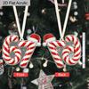 2pcs Number 67 Christmas Ornaments, Candy Cane Festive Pattern, Hanging Decor for Xmas Tree or Car Home Holiday Parties Easy To Hang Christmas Gifts