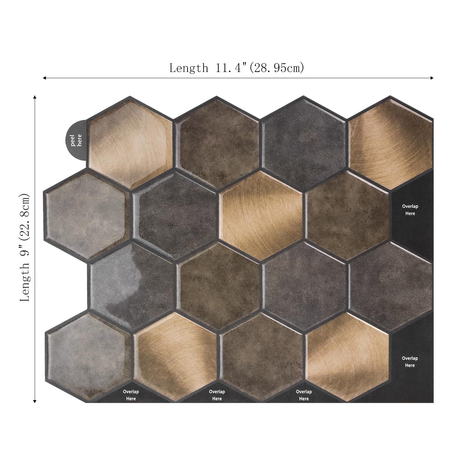 

10PCS Modern Design Wall Tile Stickers 3d DIY Home Wall Decorate Decals Peel and Stick Waterproof Vinyl Wallpaper Home Renovate 10 sheets