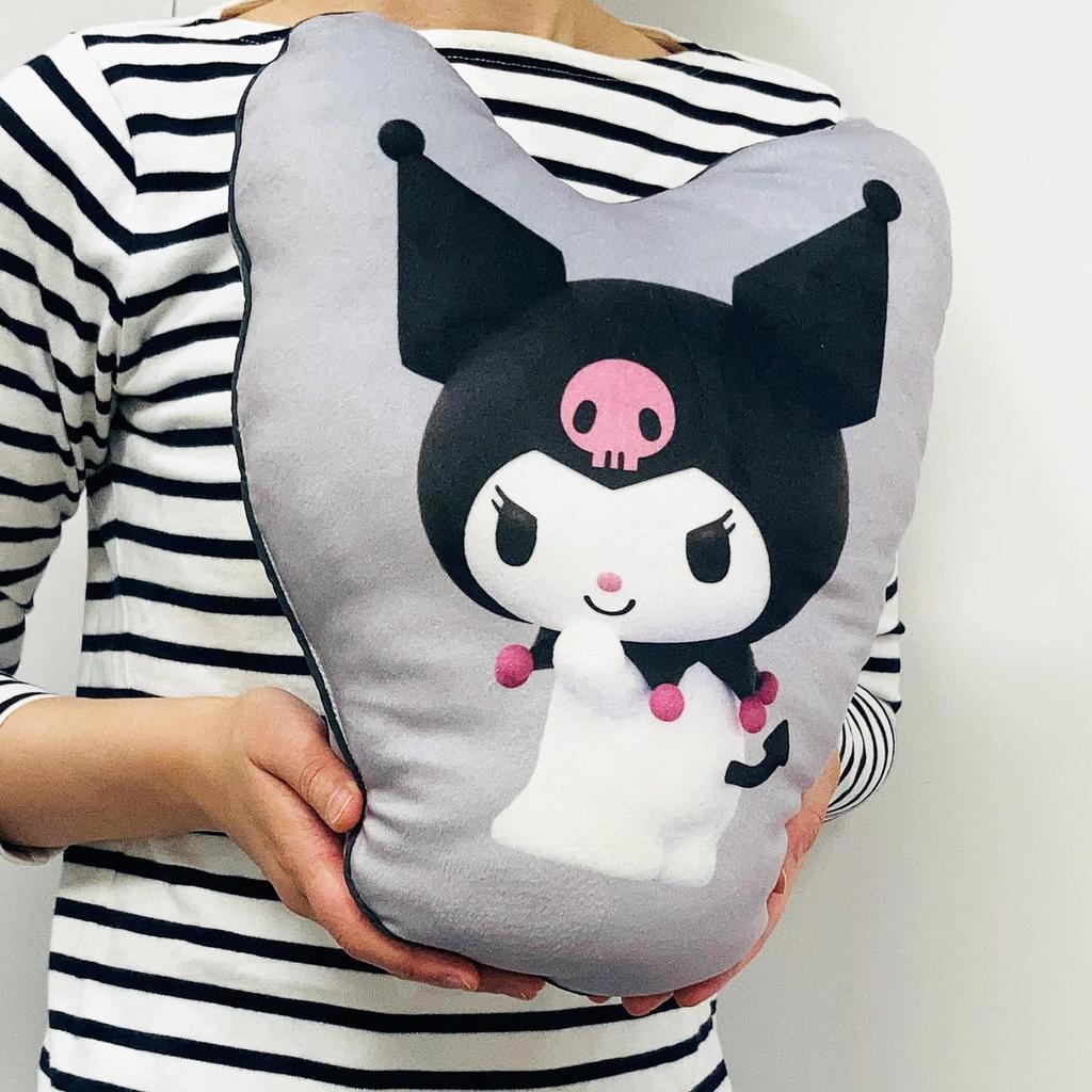 MORIPiLO Body Sanrio Characters Kuromi Micro Plush Nap by Morishita Makura Pillow, (Die-Cut Cushion), Skin-Friendly Fabric, Toy, Pillow, 30x40x10cm,