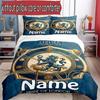 3pcs Duvet Cover Set (1*Duvet Cover + 2*Pillowcase, Without Core), Custom Name Chelsea Football Club Pattern Bedding Set, Home Bedroom Decor Gift