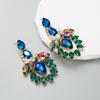 Women's Drop Earring Colored Crystal Geometric Pendant Exaggerate Temperament Premium Earrings