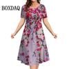 3d Plant Flower Print Women's Dress 2026 Summer Short-sleeved Clothing Casual Loose Retro Dress