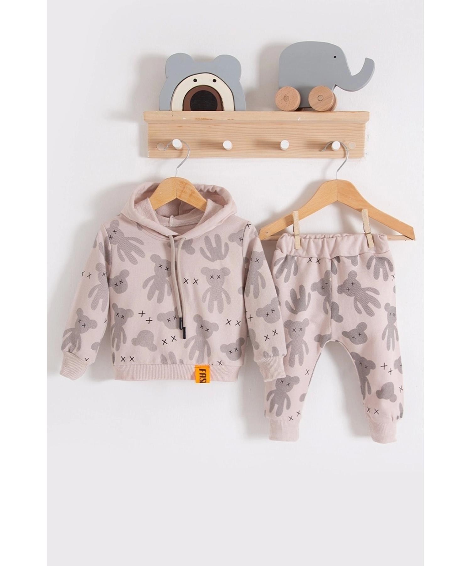 

Хлопковый комплект для мальчика с капюшоном Cool Bear