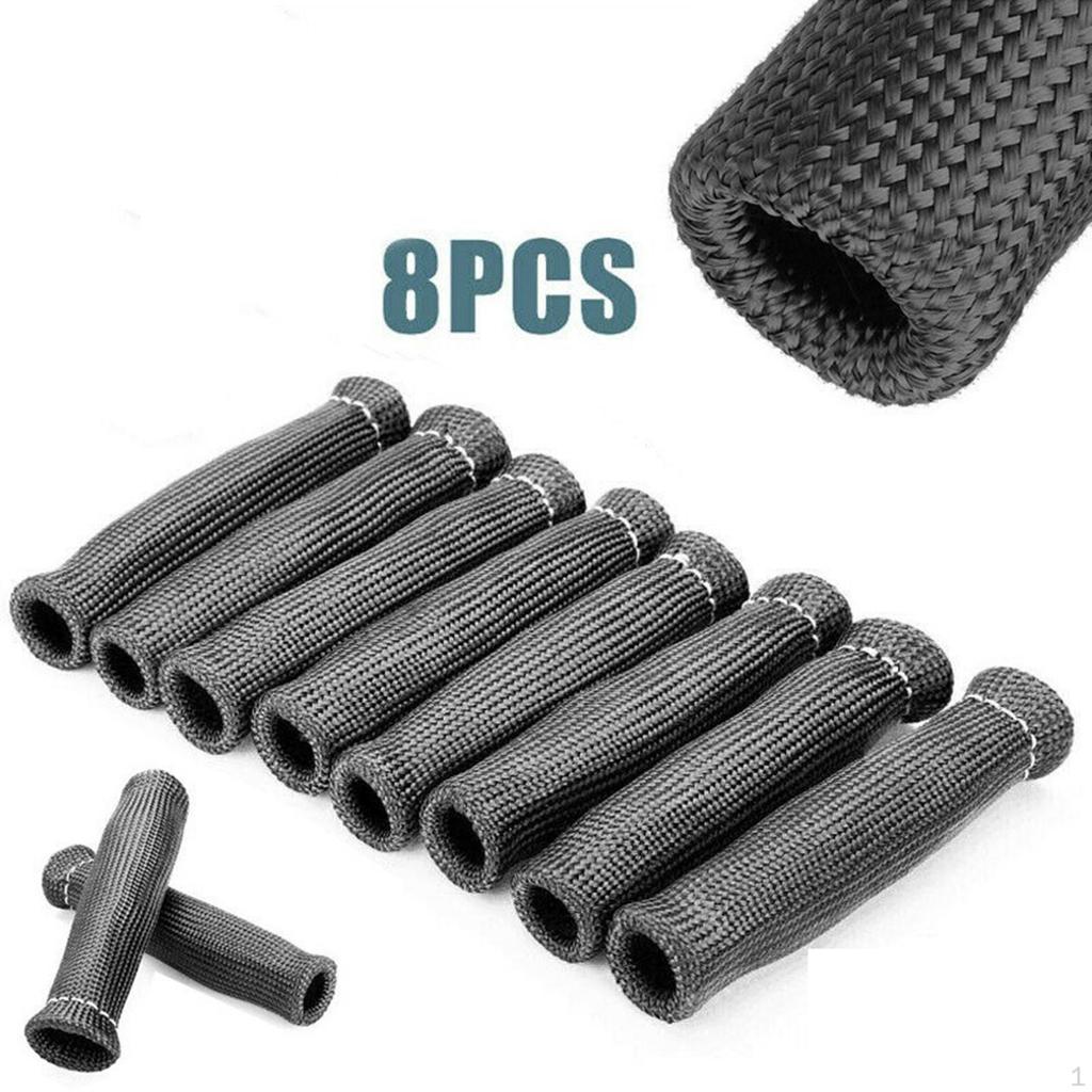 8 Pieces Spark Plug Wire Boots Wrap Replacement Thermal Protection Heat Shield Cover