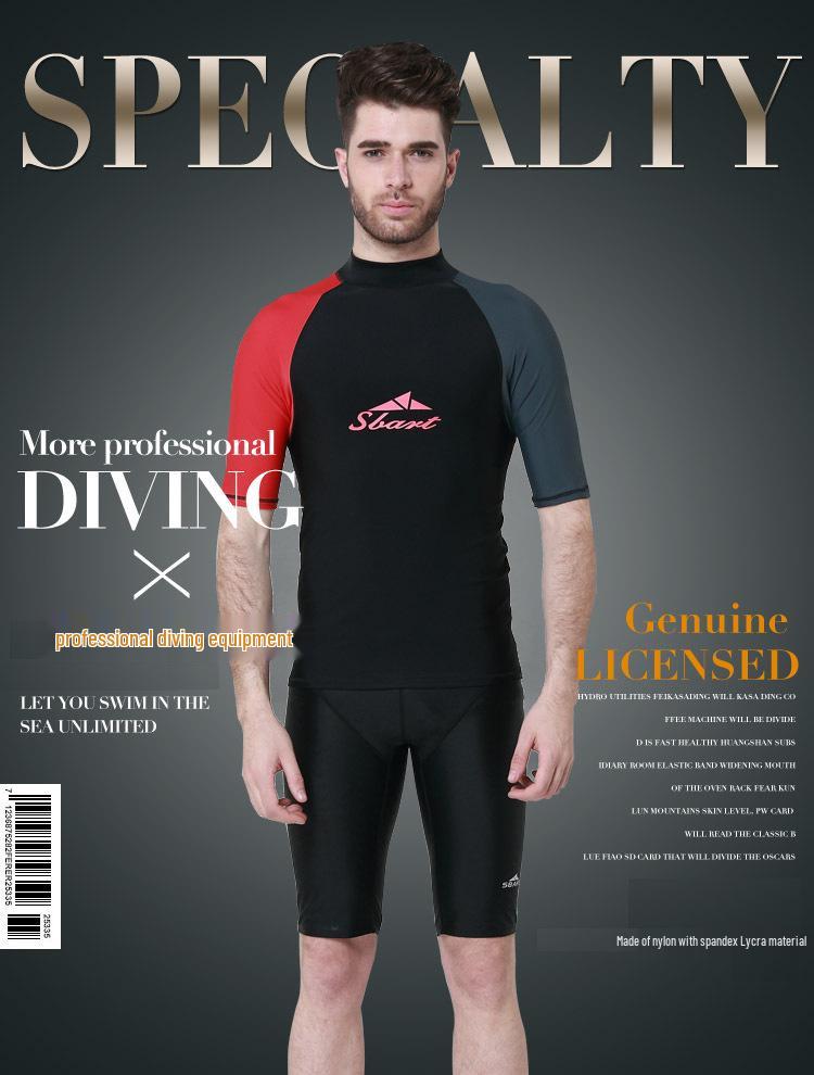 Sharkbat Men's Jellyfish-Proof Short Sleeve Two-Piece Wetsuit - Breathable Summer Dive Swimwear